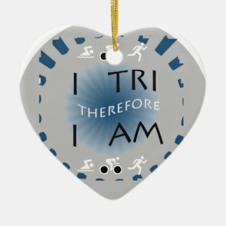 Daarom ben ik Triathlon Keramisch Ornament