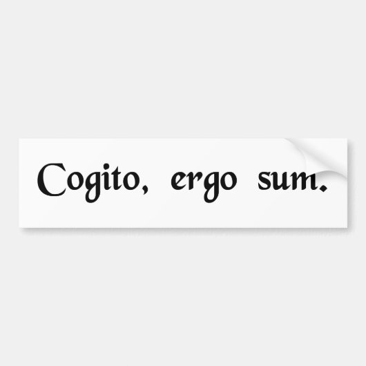 Daarom denk ik. bumpersticker (Voorkant)