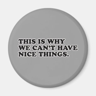 Daarom kunnen we geen mooie dingen hebben magneet