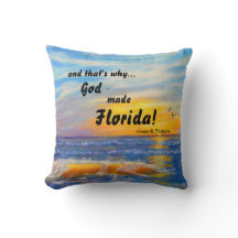 DAAROM MAAKTE GOD FLORIDA OCEAN PILLOW