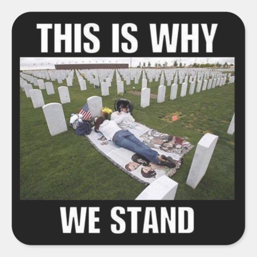 DAAROM STAAN WIJ HIER VIERKANTE STICKER (Voorkant)