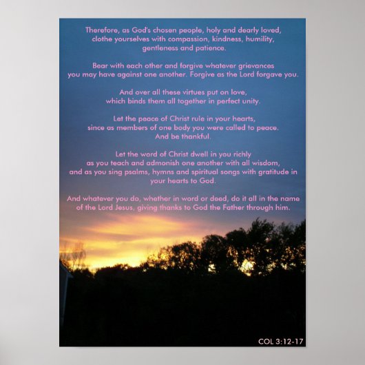 Daarom, zoals God heeft gekozen Poster (Voorkant)