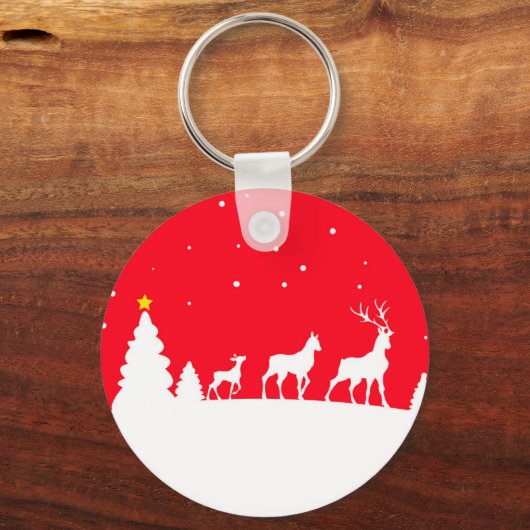 Daas in het winterlandschap sleutelhanger (Voorkant)