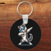 Dab Alaskan Klee Kai Dancing Dog Sleutelhanger (Voorkant)