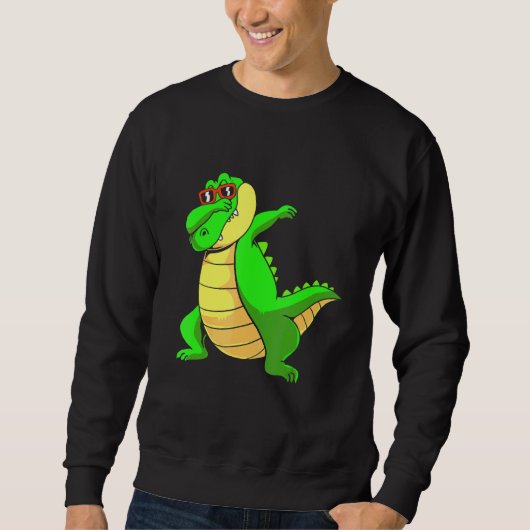 Dab Alligator Dabbing Krokodil Voor Kinderen Trui (Voorkant)