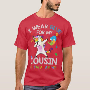 Dab Autisme Eenhoorn Puzzel Hart Ik Draag Blauw Vo T-shirt