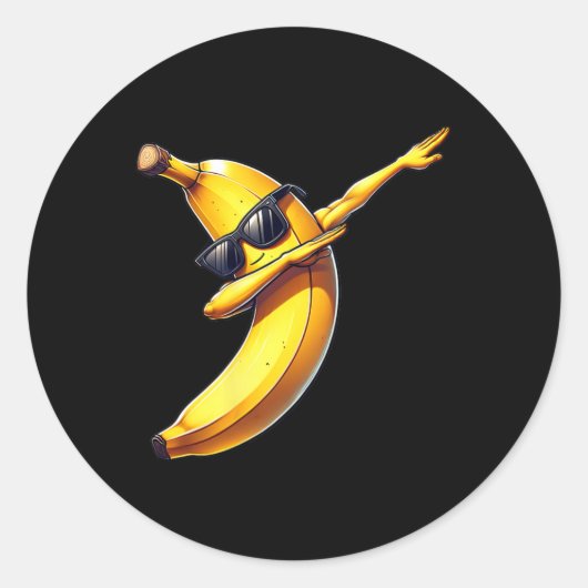 Dab Banana Dancing Dabbing Banaan Fruit Meme 1 Ronde Sticker (Voorkant)