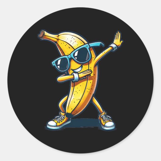 Dab Banana Dancing Dabbing Banaan Fruit Meme Ronde Sticker (Voorkant)