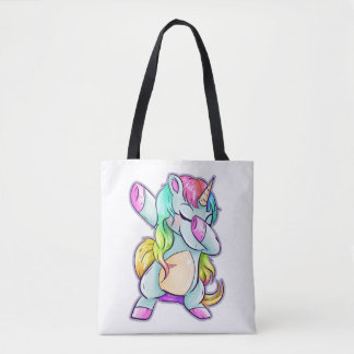 dab dabbing eenhoorn tote bag