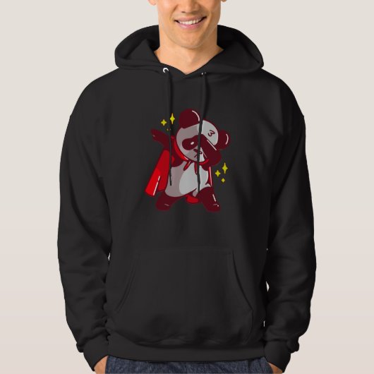 Dab Dabbing Move Panda Bear with Cape Dance Dabbin Hoodie (Voorkant)