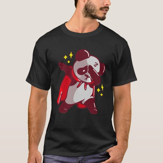 Dab Dabbing Move Panda Bear with Cape Dance Dabbin T-shirt (Voorkant)