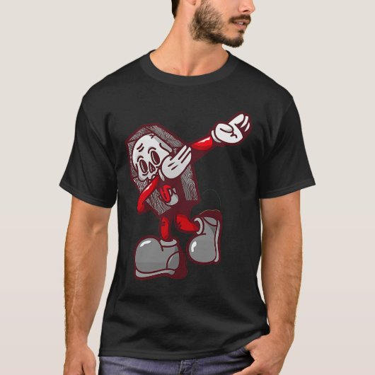 Dab Dabbing Move Skeleton Bone Man Coffin Death Da T-shirt (Voorkant)