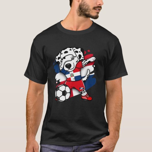 Dab Dalmatian Dominicaanse Republiek Soccer Fans J T-shirt (Voorkant)