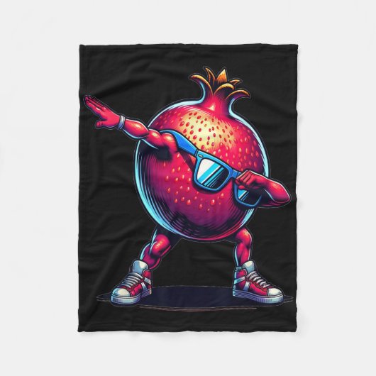 Dab Dance Granaatappel Grappig Dansen Dabbing Frui Fleece Deken (Voorkant)