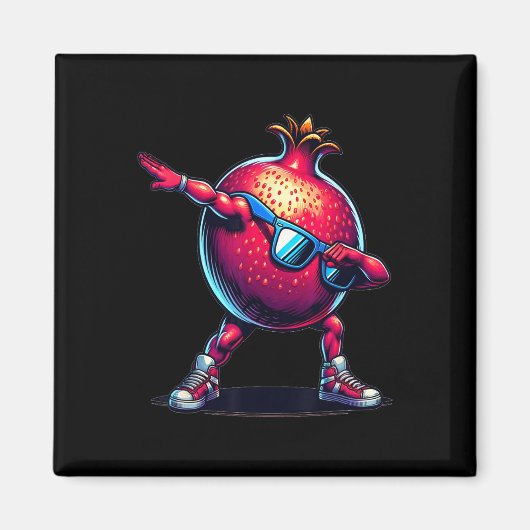 Dab Dance Granaatappel Grappig Dansen Dabbing Frui Magneet (Voorkant)