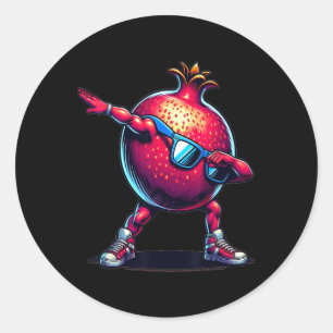 Dab Dance Granaatappel Grappig Dansen Dabbing Frui Ronde Sticker