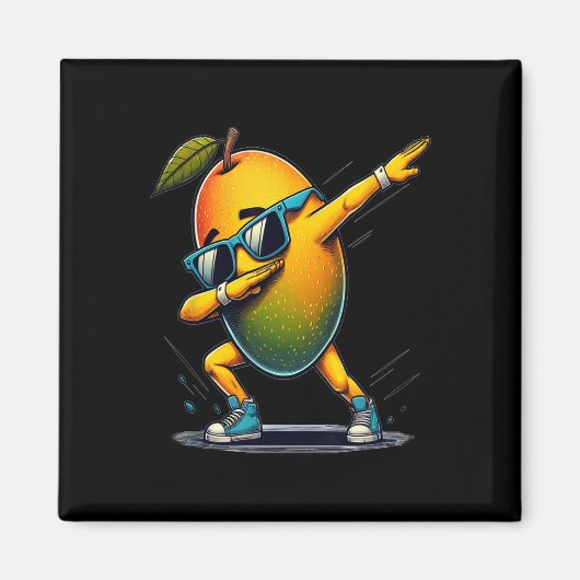 Dab Dance Mango Grappig Dansen Dabbing Fruit Magneet (Voorkant)