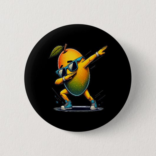 Dab Dance Mango Grappig Dansen Dabbing Fruit Ronde Button 5,7 Cm (Voorkant)