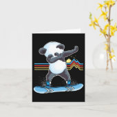 Dab Dance Panda Snowboarden Skiën Dabbing Panda Kaart (Gele Bloem)