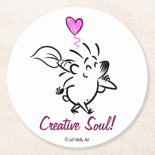 DAB de KUNSTENAAR EGEL Ronde Kartonnen Onderzetter (Voorkant)