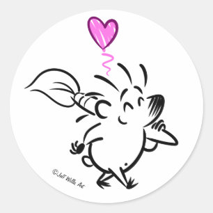 DAB de KUNSTENAAR EGEL Ronde Sticker
