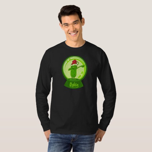 Dab Elf Goblin Snowball Snow Globe Dabbing Christm T-shirt (Voorkant volledig)