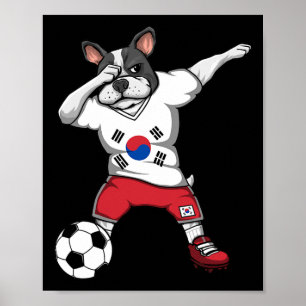 Dab Franse Bulldog Zuid-Korea Voetbalfans Jersey Poster