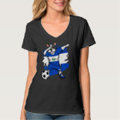 Dab French Bulldog El Salvador Soccer Fans Jersey T-shirt (Voorkant)