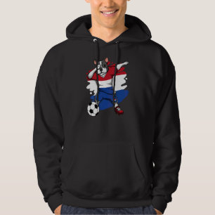 Dab French Bulldog Netherlands Soccer Fans Jersey Hoodie
