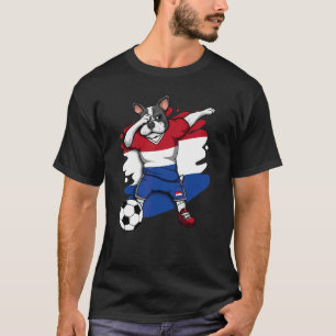 Dab French Bulldog Netherlands Soccer Fans Jersey T-shirt