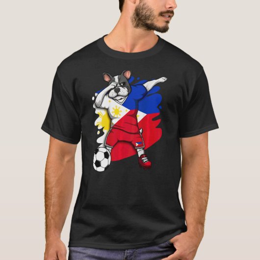 Dab French Bulldog Philippines Soccer Fans Jersey T-shirt (Voorkant)