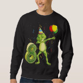 Dab Frog 8th Birthday 8 Years Old Bday Kinder Trui (Voorkant)