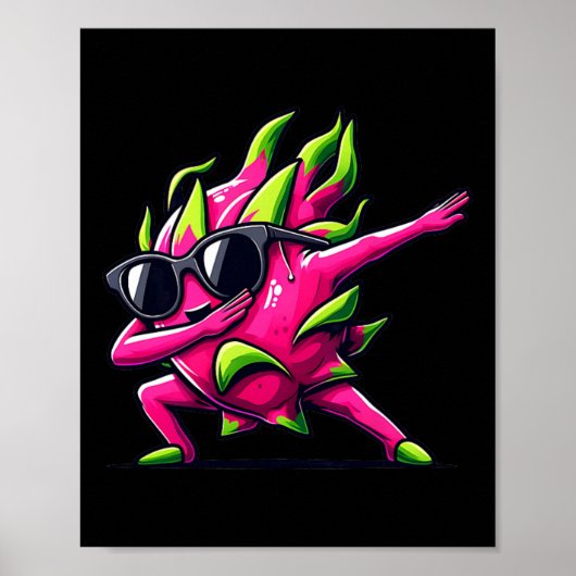 Dab Fruit Dancing Dabbing Dragon Fruit Meme Poster (Voorkant)