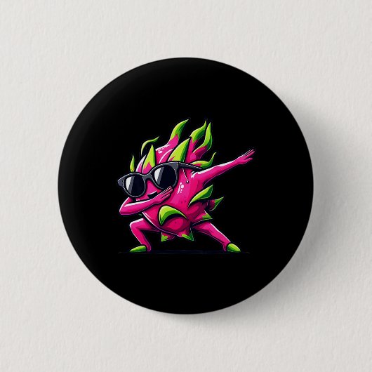 Dab Fruit Dancing Dabbing Dragon Fruit Meme Ronde Button 5,7 Cm (Voorkant)