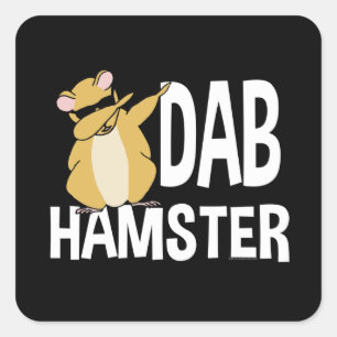 dab hamster grappig schattig dabbing dier dans vierkante sticker