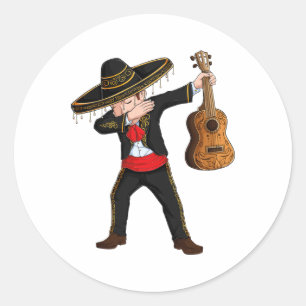 Dab Mexican Mariachi Costume Charro Sombrero Cinco Ronde Sticker