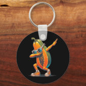 Dab Papaya Dansen Dabbing Papaya Fruit met Sungl Sleutelhanger (Voorkant)