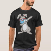 Dab Rabbit Dabbing Bunny Sunglasses Face Mask T-shirt (Voorkant)