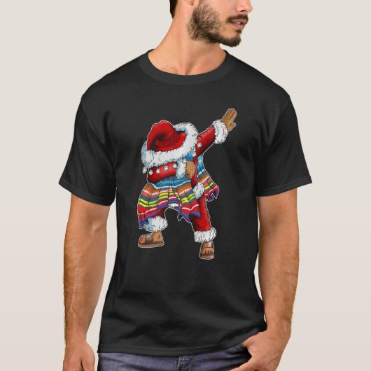 Dab Santa Claus met Mexicaanse Poncho is dood T-shirt (Voorkant)
