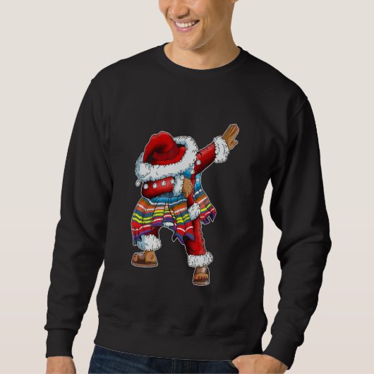 Dab Santa Claus With Mexican Poncho Is Dabbing Trui (Voorkant)