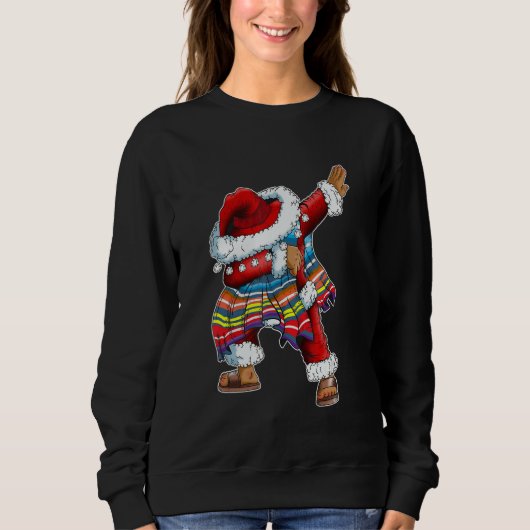 Dab Santa Claus With Mexican Poncho Is Dabbing Trui (Voorkant)