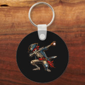 Dab Skeleton Dabbing Skeleton Pirate Baseball Sleutelhanger (Voorkant)
