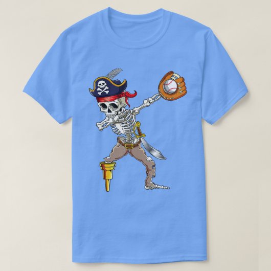 Dab Skeleton Dabbing Skeleton Pirate Baseball T-shirt (Design voorkant)
