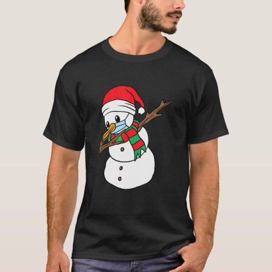 Dab Snowman Facial Mask Kerstmis T-shirt (Voorkant)