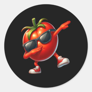 Dab Tomaat Dansen Dabbing Tomaat Fruit Ronde Sticker