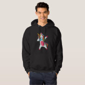 Dab Unicorn Dabbing Unicorn Mouth Guard Breathing Hoodie (Voorkant volledig)