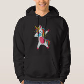 Dab Unicorn Dabbing Unicorn Mouth Guard Breathing Hoodie (Voorkant)