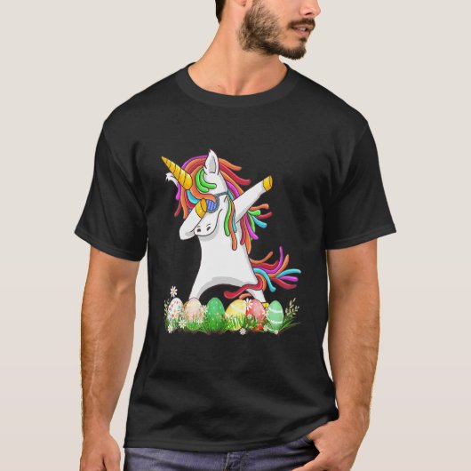 Dabbabing Unicorn Paasmanden Meisjes Kinder Eas T-shirt (Voorkant)