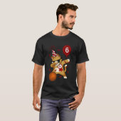 Dabben Cool Cat Basketbal 6de Verjaardag T-shirt (Voorkant volledig)
