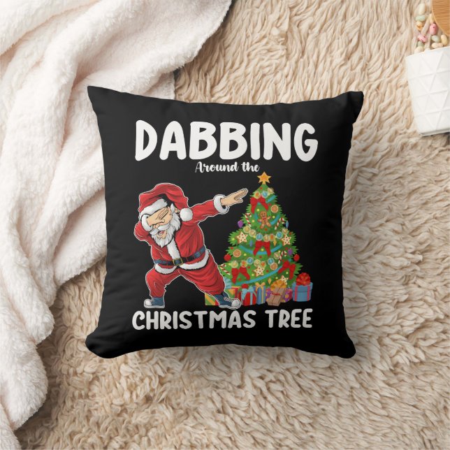 Dabben rond de Kerstboom Kerstman Vakantie Kussen (Deken)